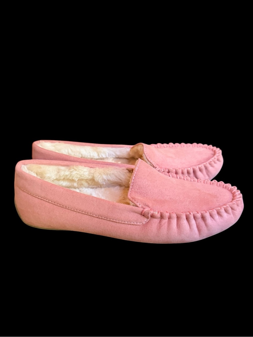 NWOB Floopi Soft Pastel Blush Pink Matte Velvety Suede Moccasin Slippers